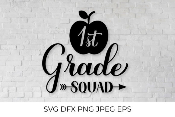 1st Grade Squad Calligraphy Lettering: Graphics & Illustrations for Creative Projects