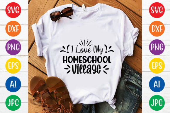 I Love My Home School Village Svg Design