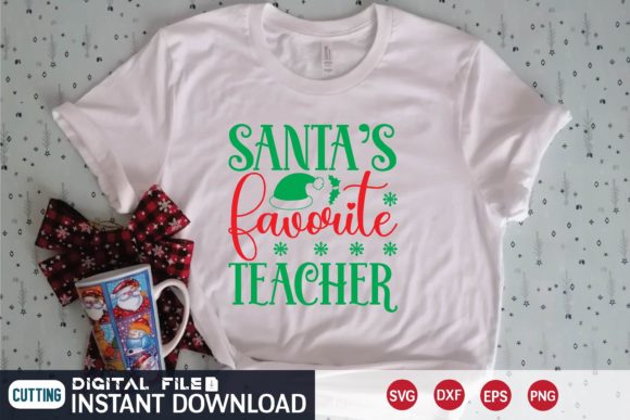 Santa’s Favorite Teacher Svg Design