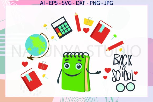 School Stationary Notebook Svg Graphics