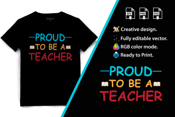 T-Shirt Design for Teacher Png, Svg